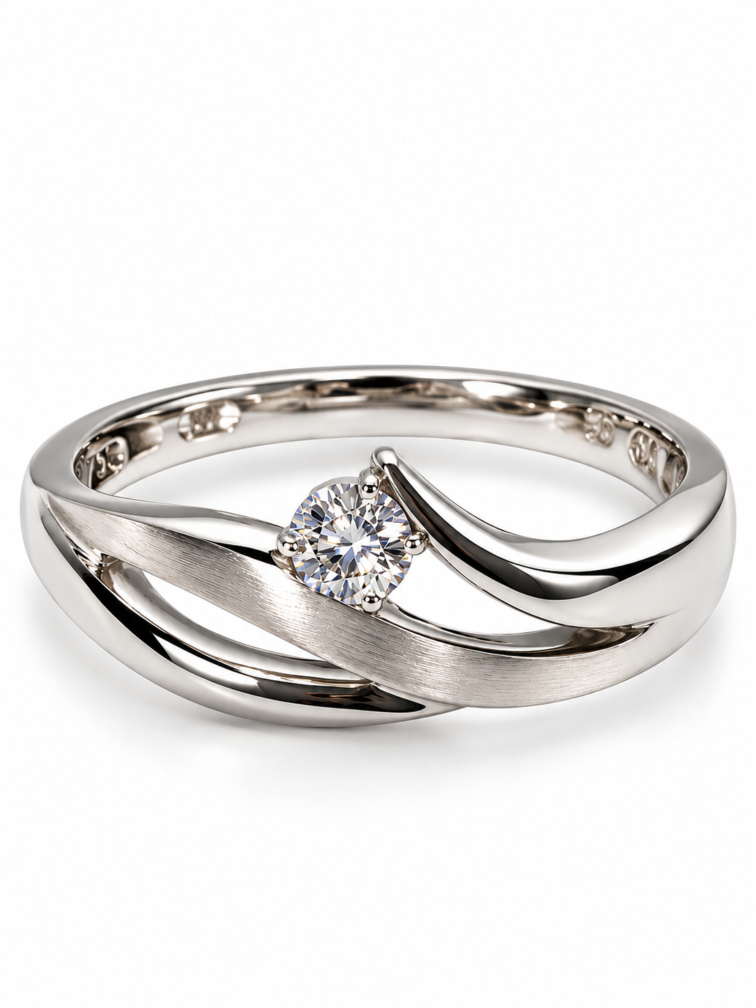 Damenring 750 Weissgold mit Zirkonia