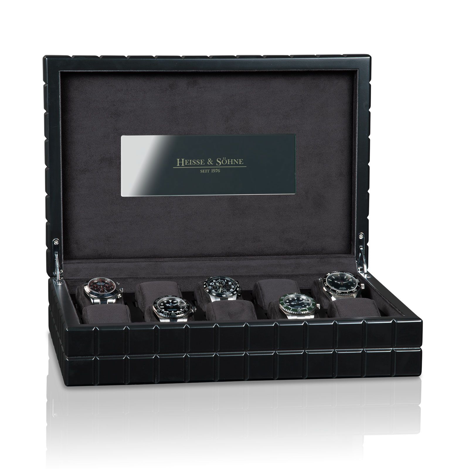 Heisse & Söhne Uhrenbox Dover 10 - Anthrazit Schwarz