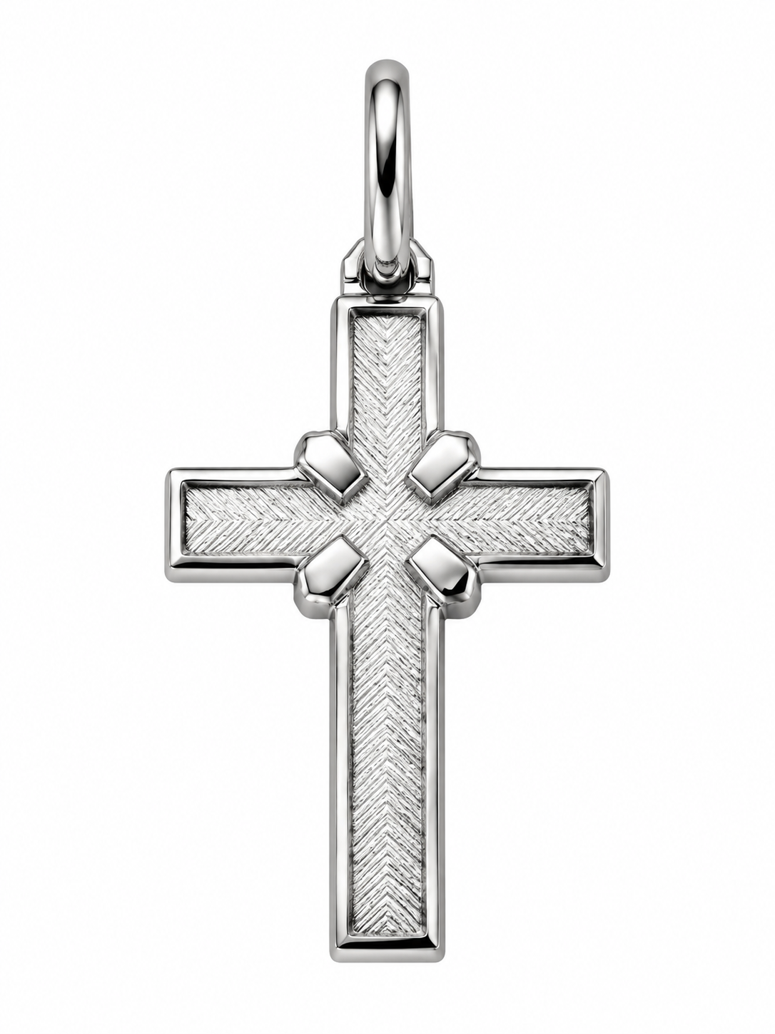 Kreuz Anhänger 750 Weissgold