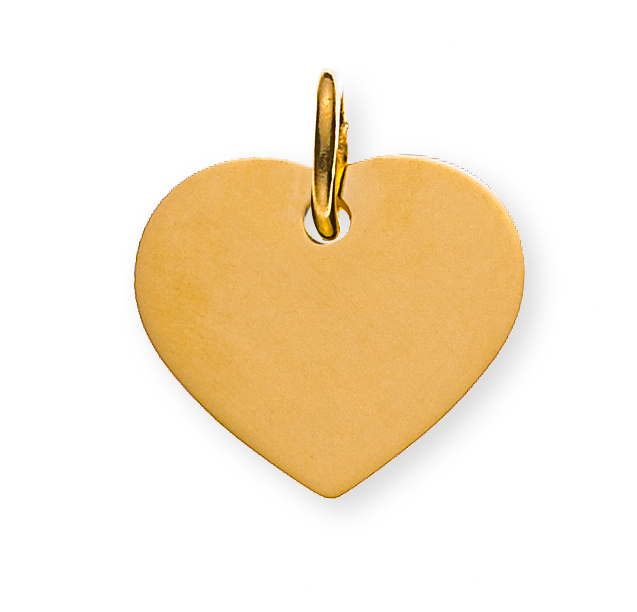 Anhänger Gravurplatte Gelbgold 750 1 Seite poliert, 1 Seite gesandelt