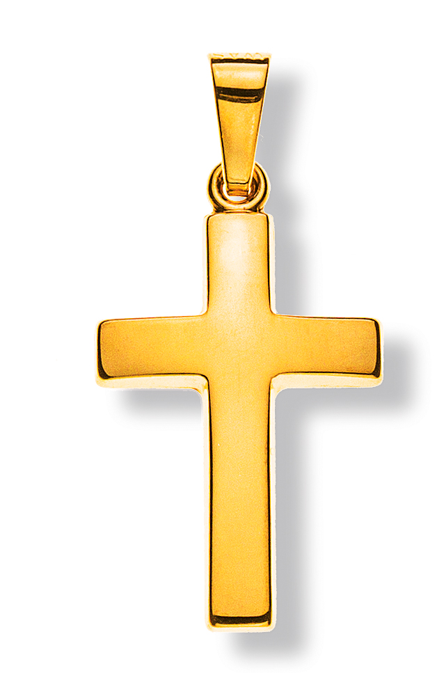 Balken-Kreuz Gelbgold 750  H: 18mm B: 12mm