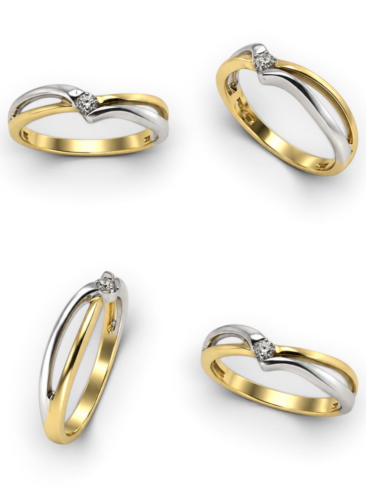 Damenring Bicolor 750 Gold