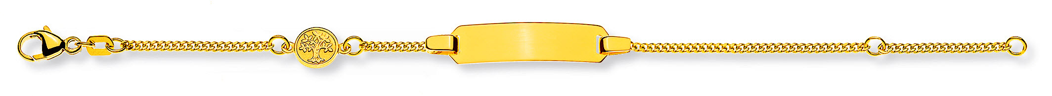 Bébé Bracelet Panzer diamantiert Gelbgold 375 14cm