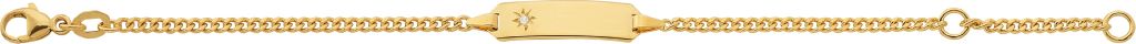 Panzer mit Brillant 0.0075 ct wsi, 2.1 mm 750/18 Karat Gold 9719/14
