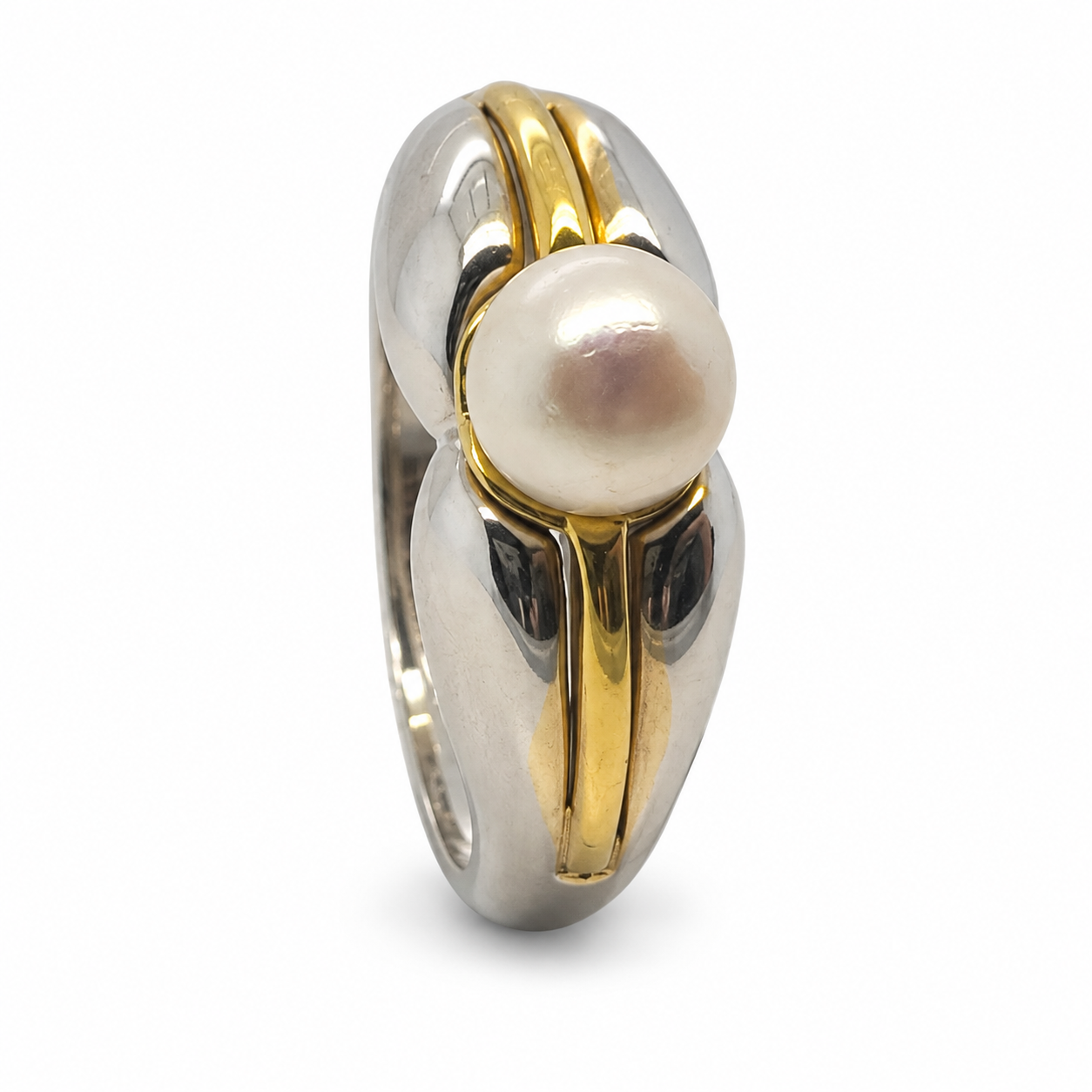 Perlenring 18 Karat Weissgold – Referenz DR-000102