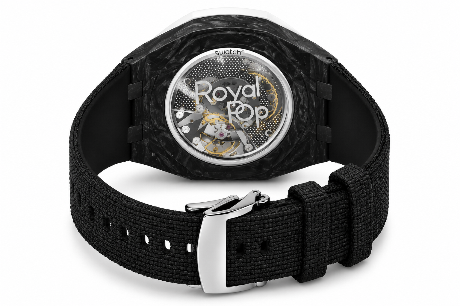Audemars Piguet × Swatch Royal Pop Ocho Negro – mit Armband