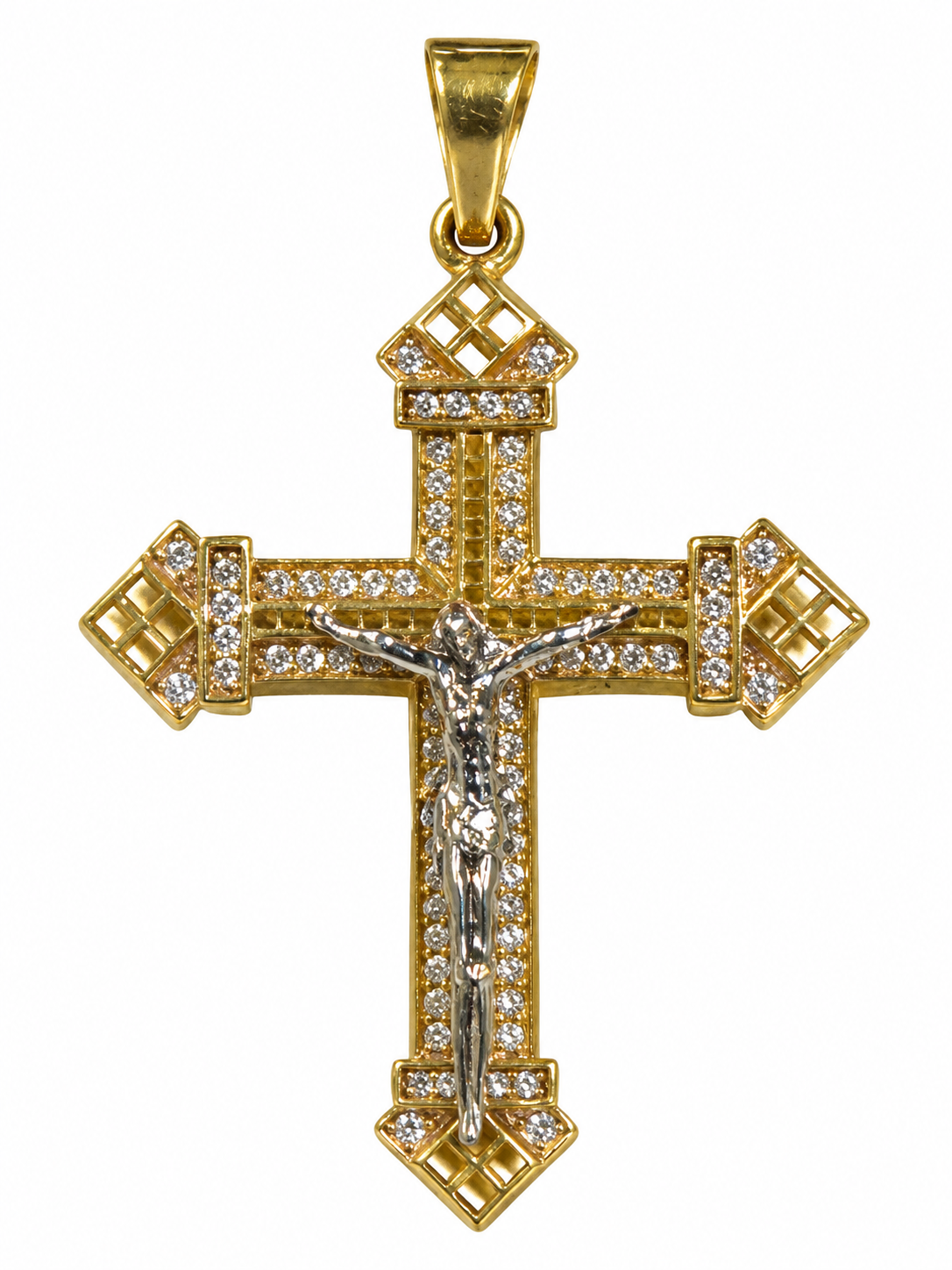 Anhänger Kreuz Bicolor 750 Gold