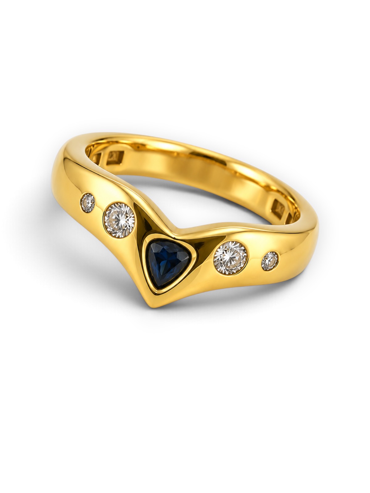 Saphir-Ring 18 Karat Gelbgold 0.16 ct – Referenz DR-000098