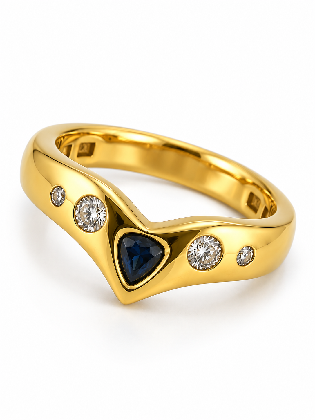 Saphir-Ring 18 Karat Gelbgold 0.16 ct – Referenz DR-000098