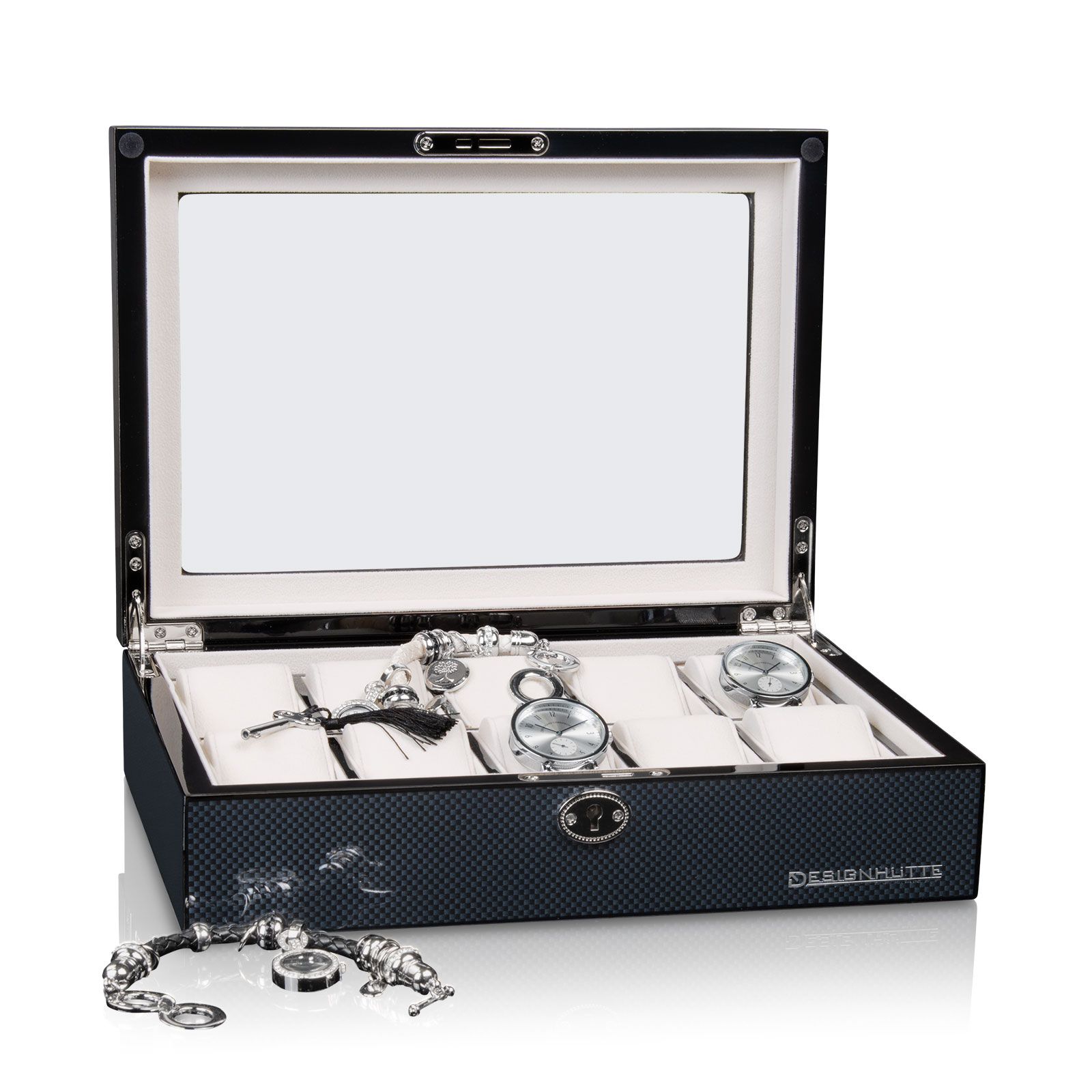 Designhütte Uhrenbox Chicago 10 - Carbon