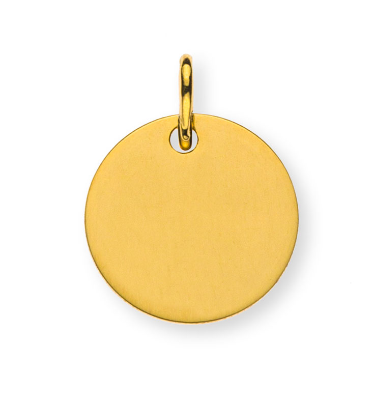 Anhänger Gravurplatte Gelbgold 750 1 Seite poliert, 1 Seite gesandelt