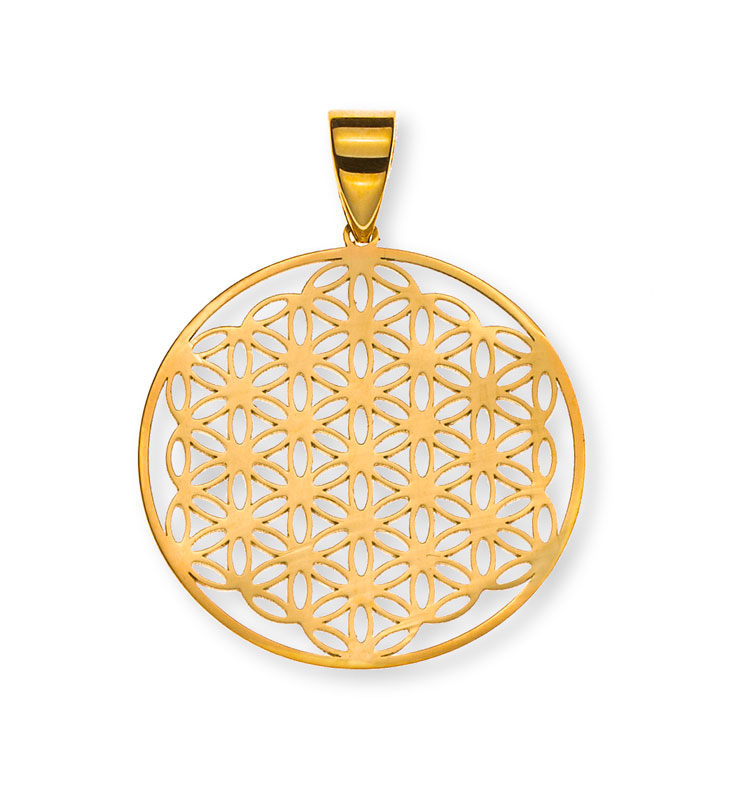 Anhänger "Blume des Lebens" Gelbgold 750, 20mm