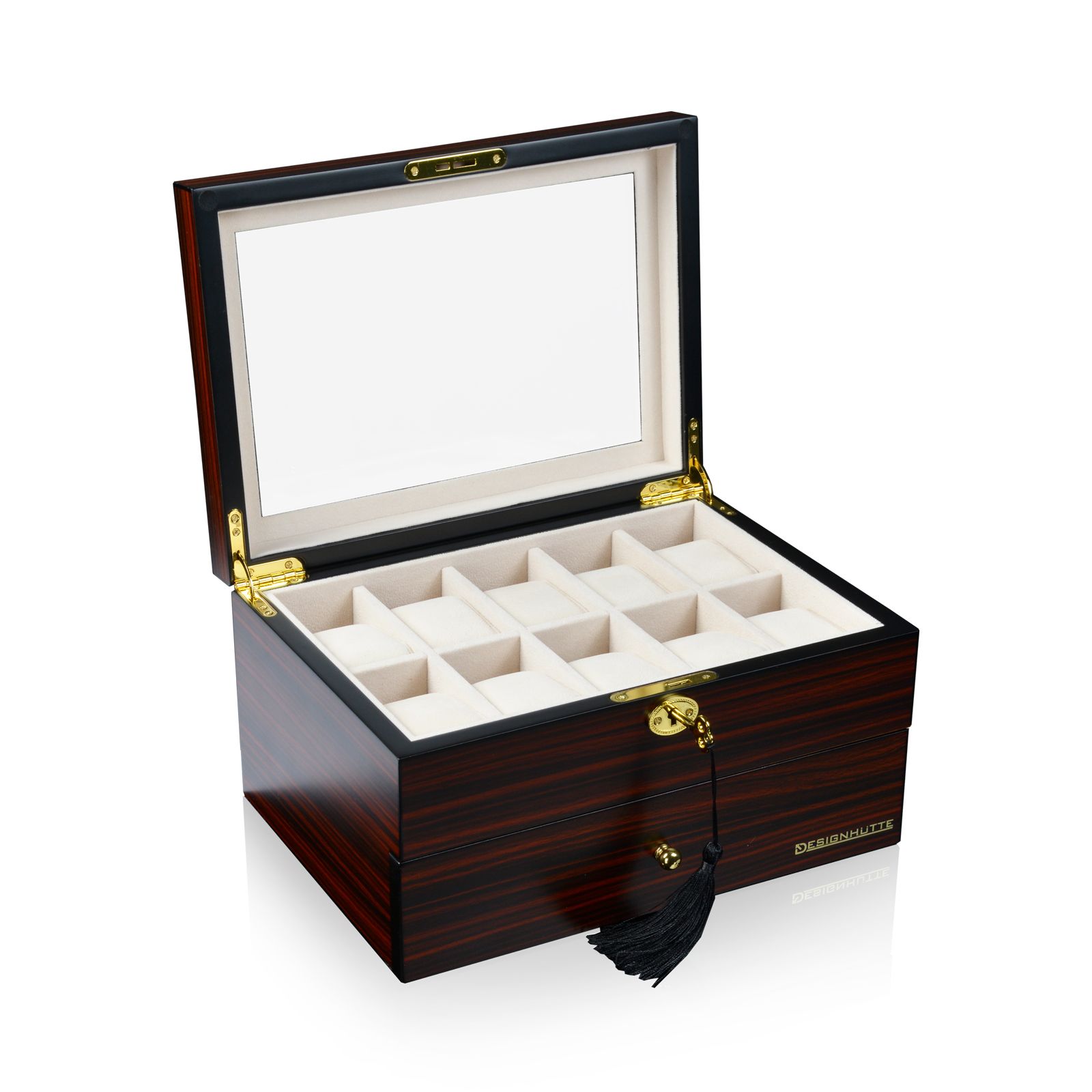 Designhütte Uhrenbox Auckland 20 - Ebony