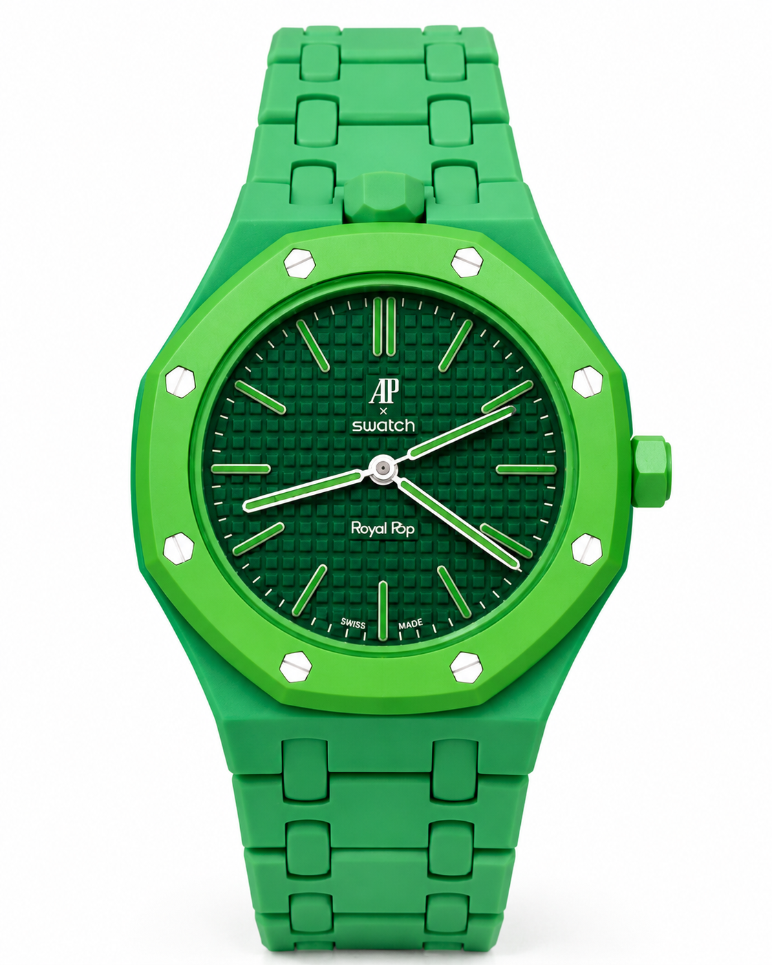 Audemars Piguet x Swatch Royal Pop GREEN EIGHT – mit grünem Gliederarmband