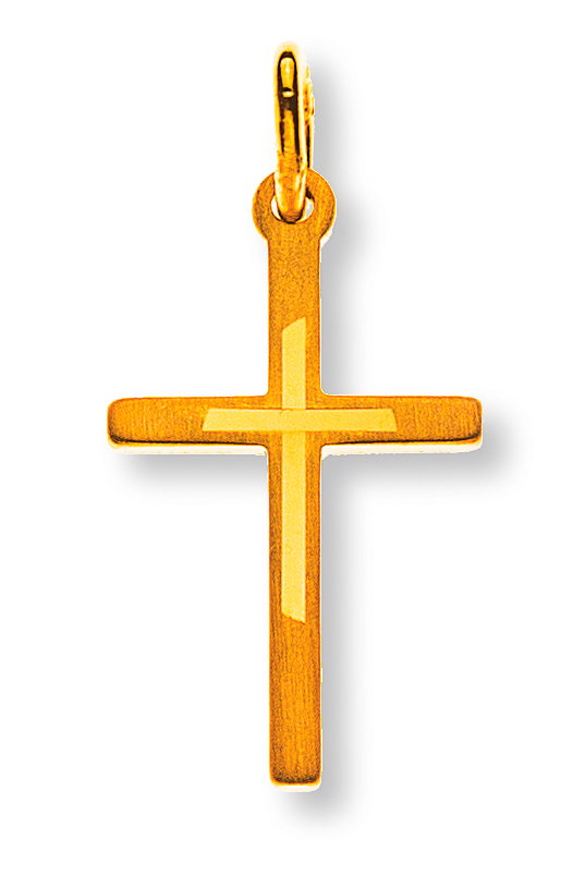 Kreuz Gelbgold 750 mit Muster  H: 17 mm B: 10 mm