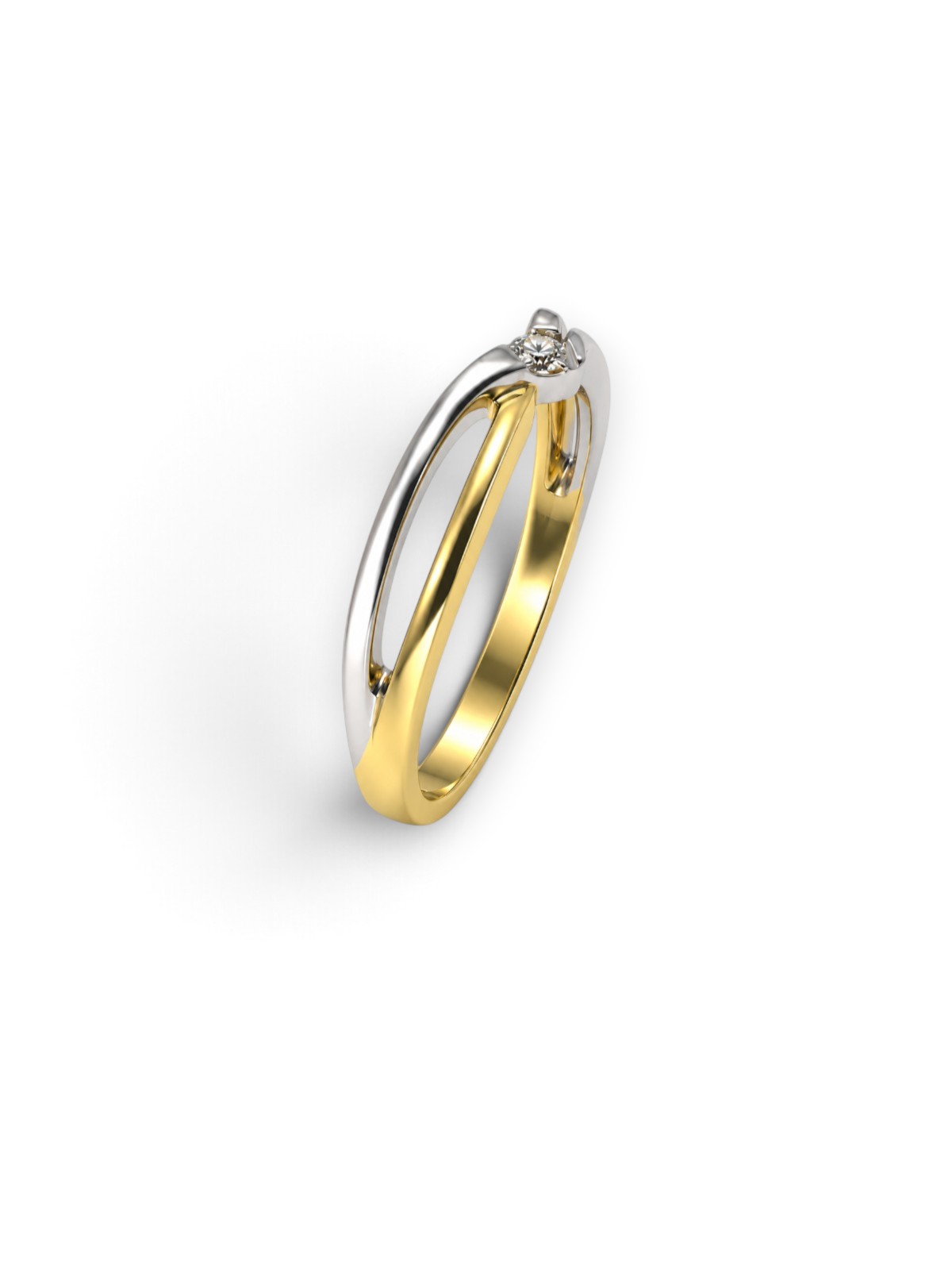 Damenring Bicolor 750 Gold