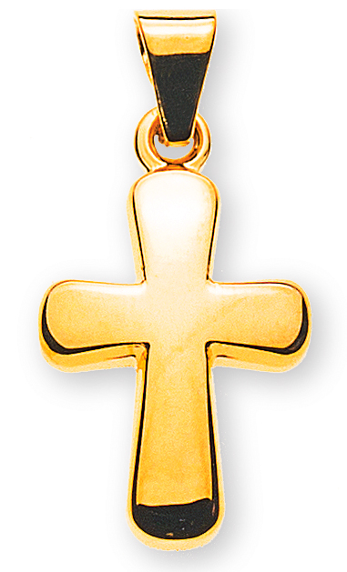 Balken-Kreuz Gelbgold 750  H: 12 mm B: 9 mm