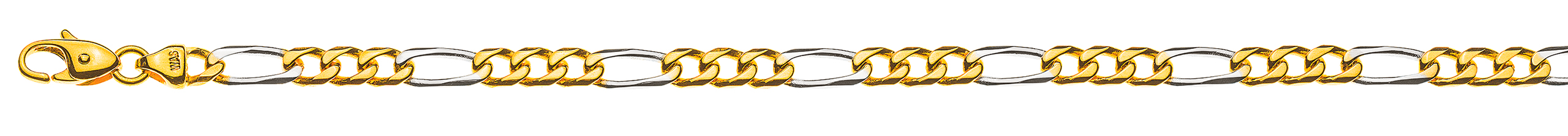 Collier Figaro Bicolor (Gelb-/Weissgold) 750 ca.4,5mm