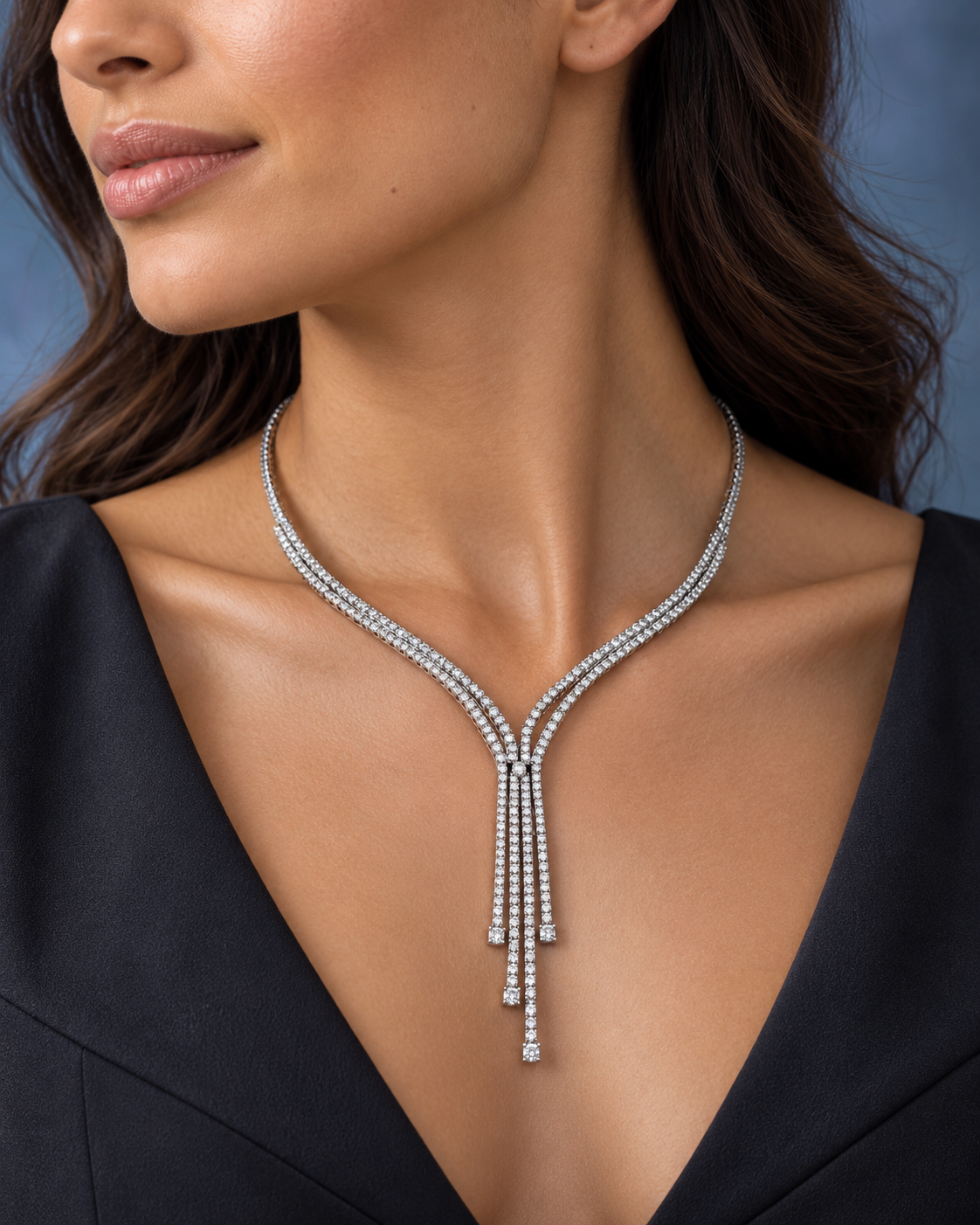 Lady-D Diamant Collier 750 Weissgold 0,30 ct. F–G/VS