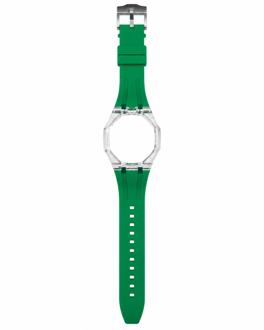 Royal Pop Silikonarmband Grün mit transparenter Halterung