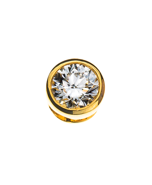 Solitär Anhänger Zargen Fassung Gelbgold 750 H SI 0.20ct.