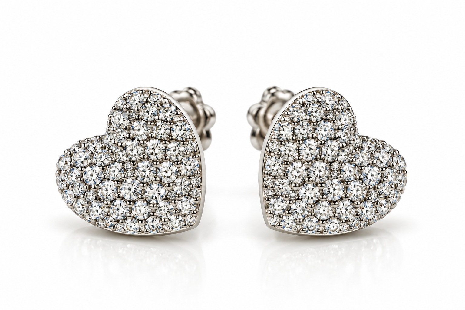 Herz Ohrstecker 750 Weissgold mit 1,16 ct. Diamanten