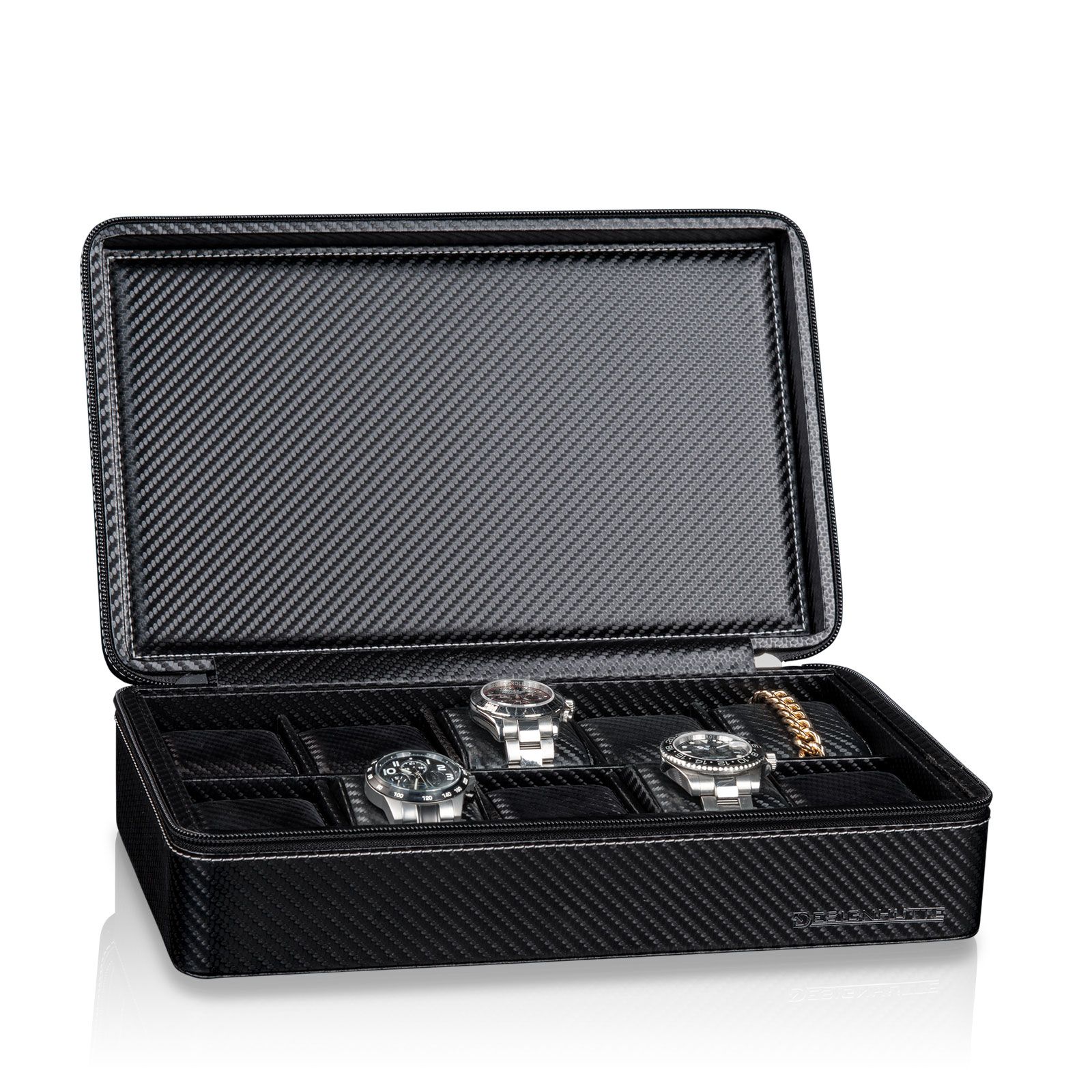 Designhütte Uhrenbox Tampa 10 - Karbon