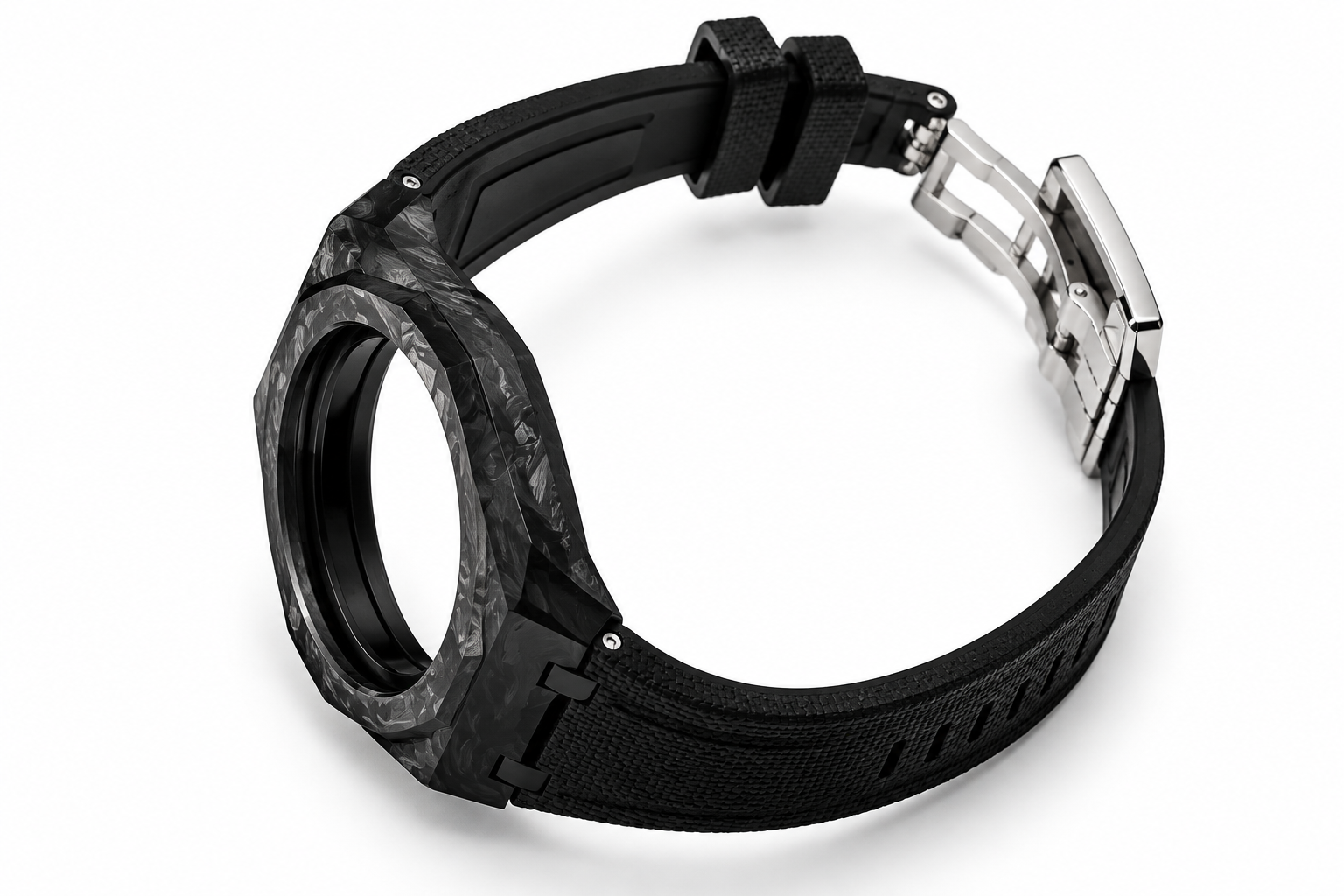 Forged Carbon Conversion Case – Uhrengehäuse mit Kautschukband