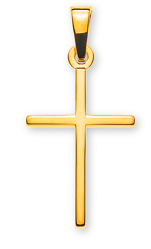 Balken-Kreuz Gelbgold 750  H: 18 mm B: 12 mm