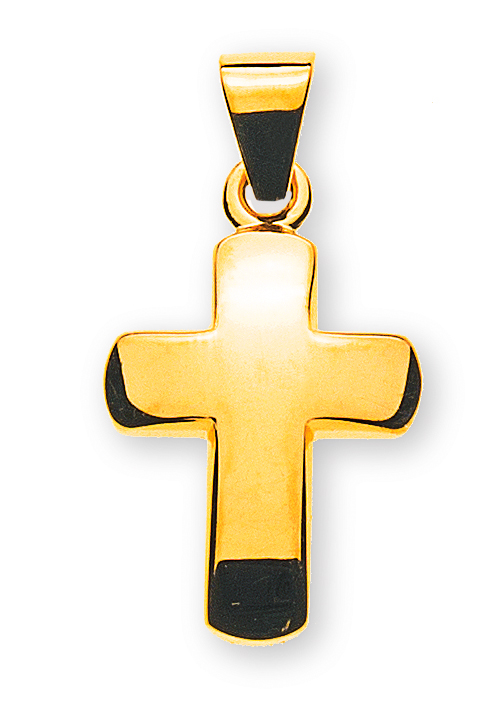 Balken-Kreuz Gelbgold 750  H: 12 mm B: 9 mm