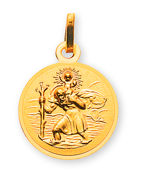 Medaille Christophorus Gelbgold 750 18mm