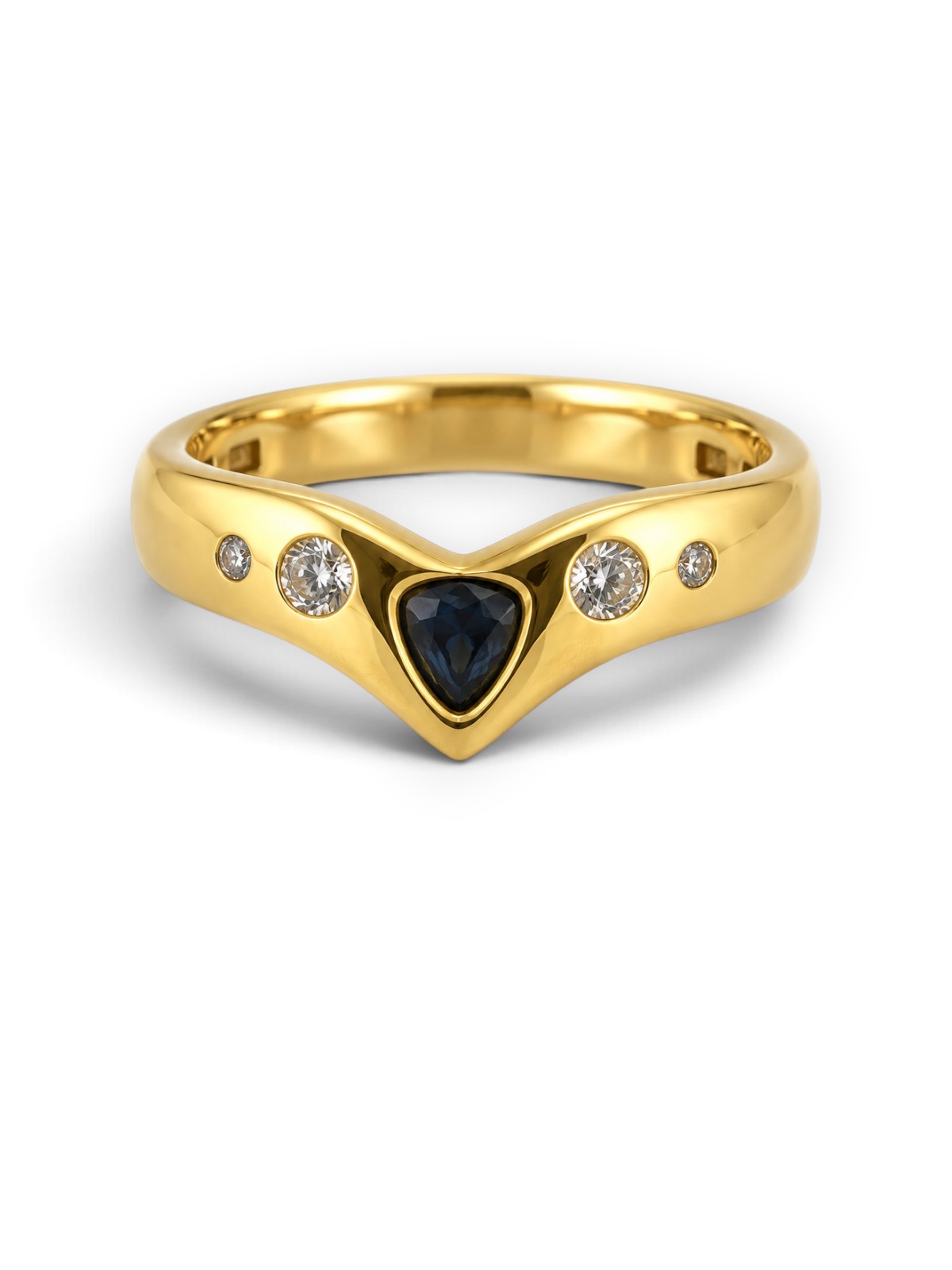 Saphir-Ring 18 Karat Gelbgold 0.16 ct – Referenz DR-000098