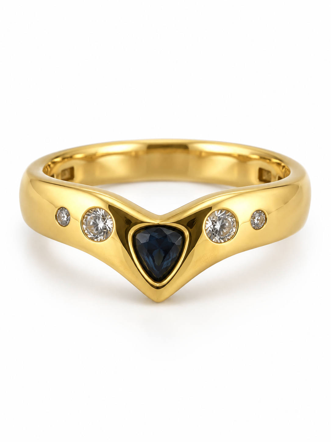 Saphir-Ring 18 Karat Gelbgold 0.16 ct – Referenz DR-000098