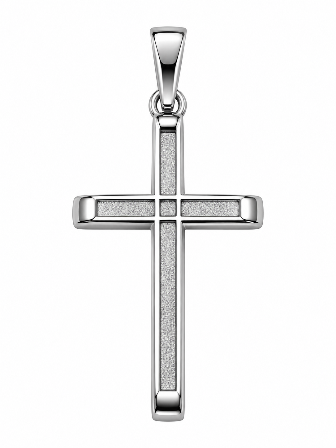 Kreuz Anhänger 750 Weissgold