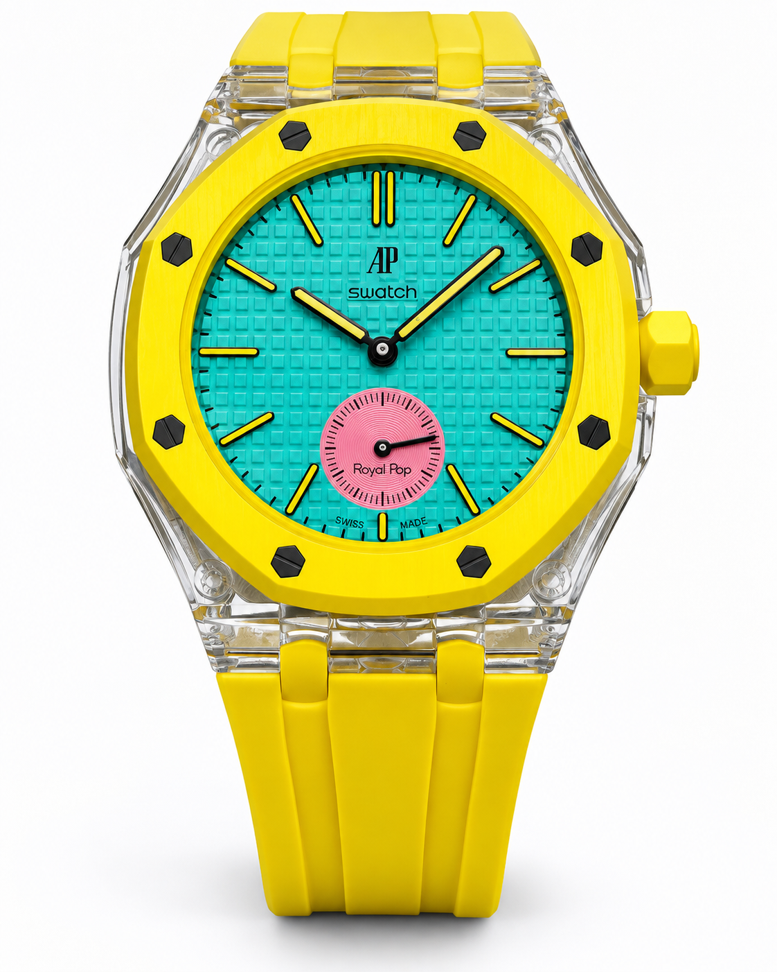 Audemars Piguet x Swatch Royal Pop OTG ROZ mit Armband