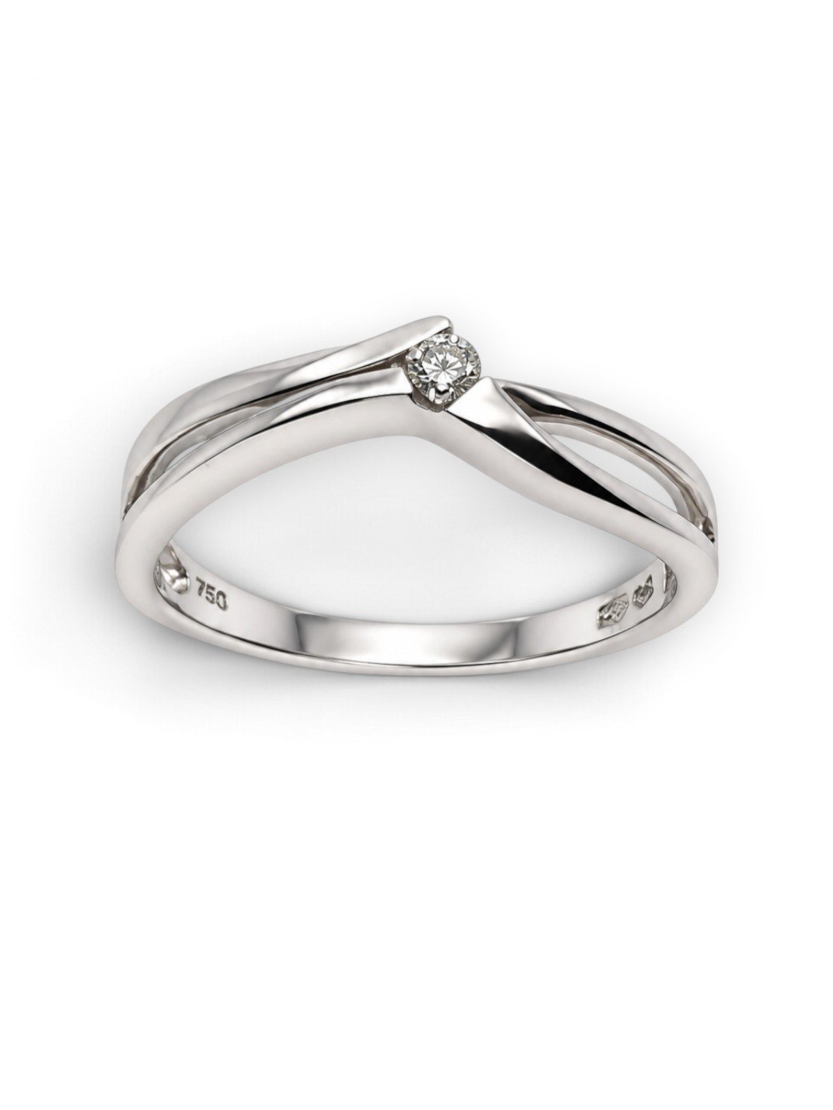Damenring 18 Karat Weissgold – Referenz DR-000008