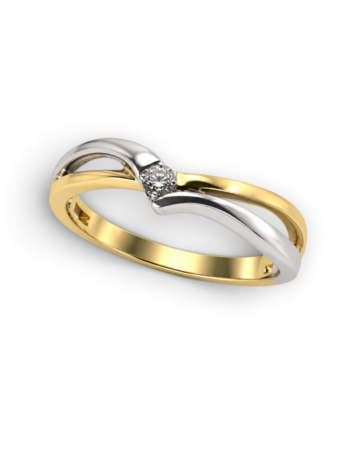 Damenring Bicolor 750 Gold
