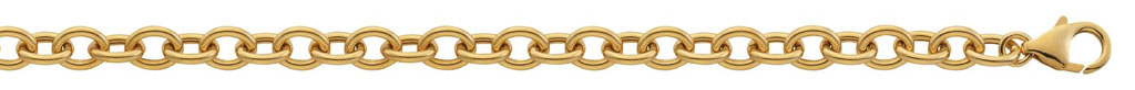 Rundanker Armband halbmassiv, 6.4 mm 750/18 Karat Gold 528/19