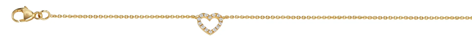 Anker GG mit Herz Brill 0.07 wsi 750/18 Karat Gold 634/45