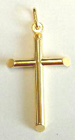Kreuz Gelbgold 750 Runddraht H: 26mm B: 17mm