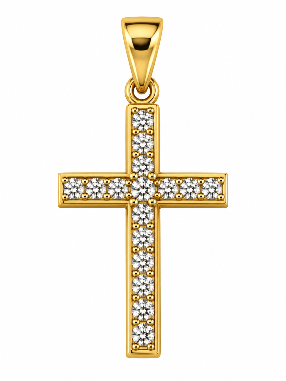 Kreuz Anhänger 750 Gelbgold mit Brillanten
