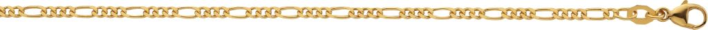 Figaro Armband geschliffen, 2.3 mm 750/18 Karat Gold 4310/19