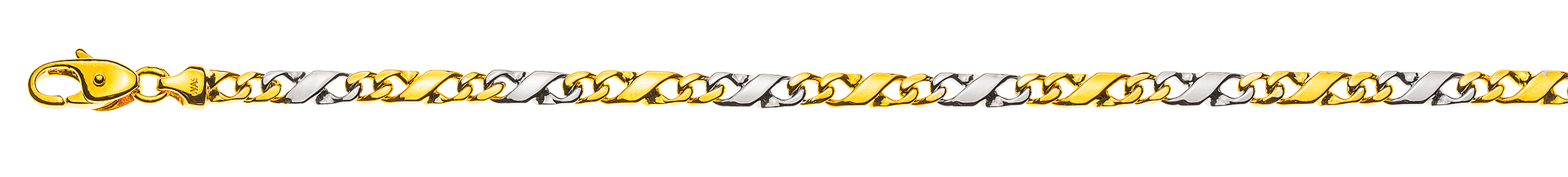Carrera Armband poliert Bicolor (Gelb-/Weissgold) 750 ca. 4.0mm