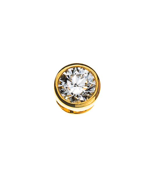 Solitär Anhänger Zargen Fassung Gelbgold 750 H SI 0.10ct.