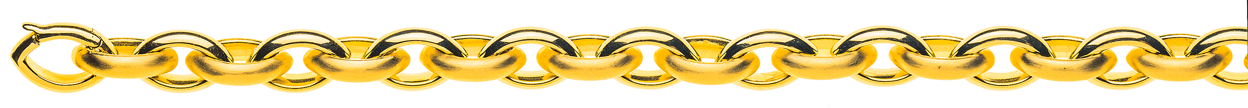 Collier Navette Gelbgold 750 Handarbeit 45cm