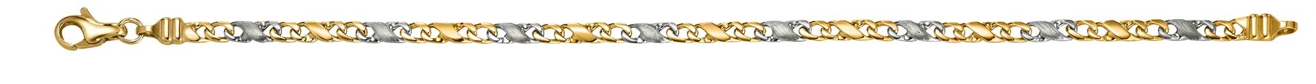 8er-Armband poliert/sattiniert, 3.2 mm 750/18 Karat Gold 3216/19