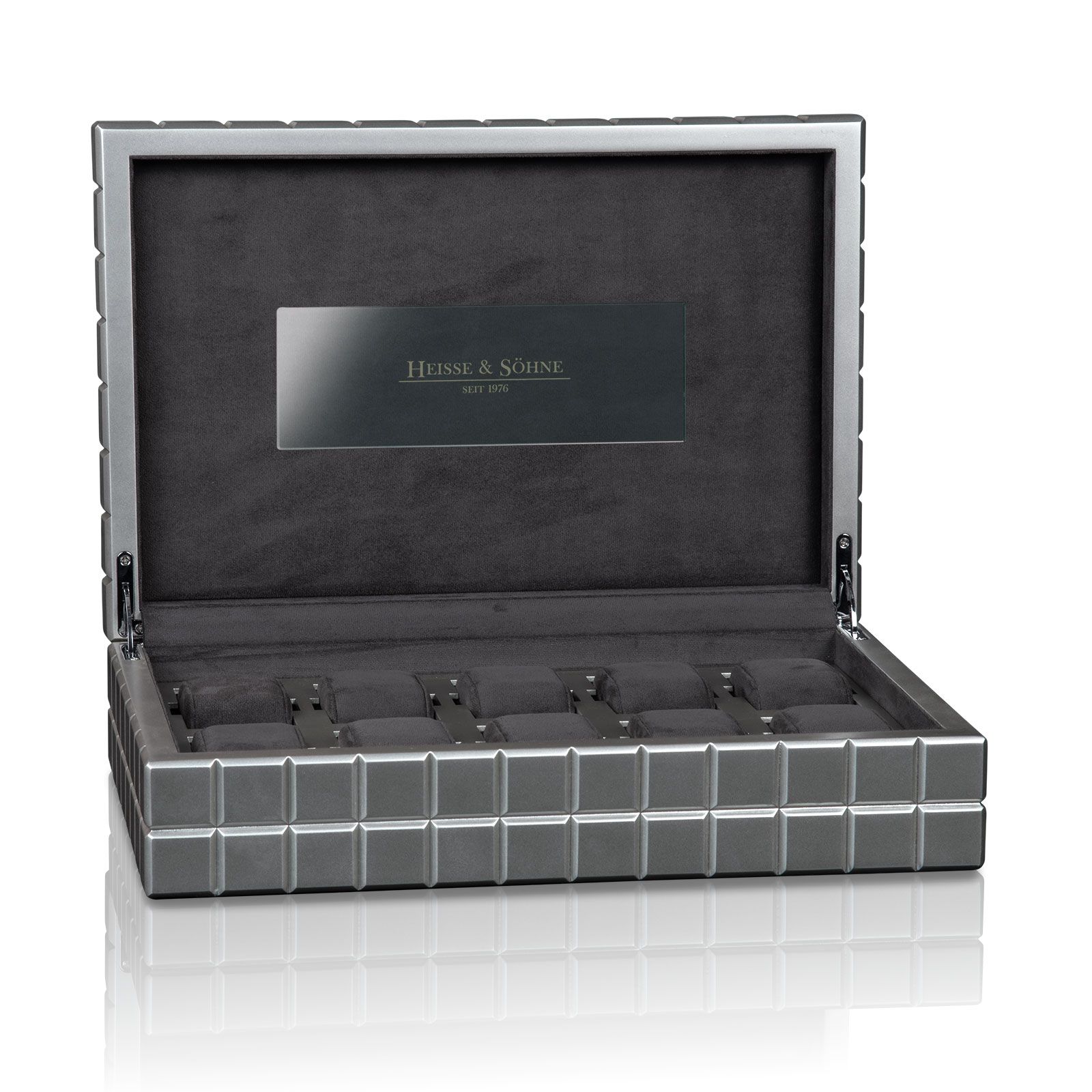 Heisse & Söhne Uhrenbox Dover 10 - Anthrazit Silber