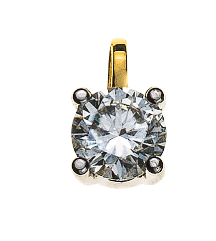 Solitär Anhänger 4-Griff Gelbgold 750 H SI 0.50ct.