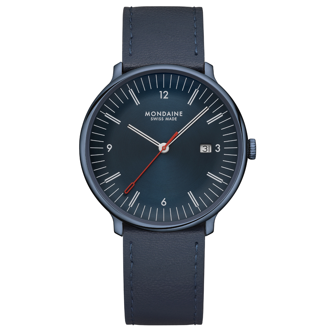 Doppio Blaues Veganes Apfelleder, 41 mm MLE.41240.LDV