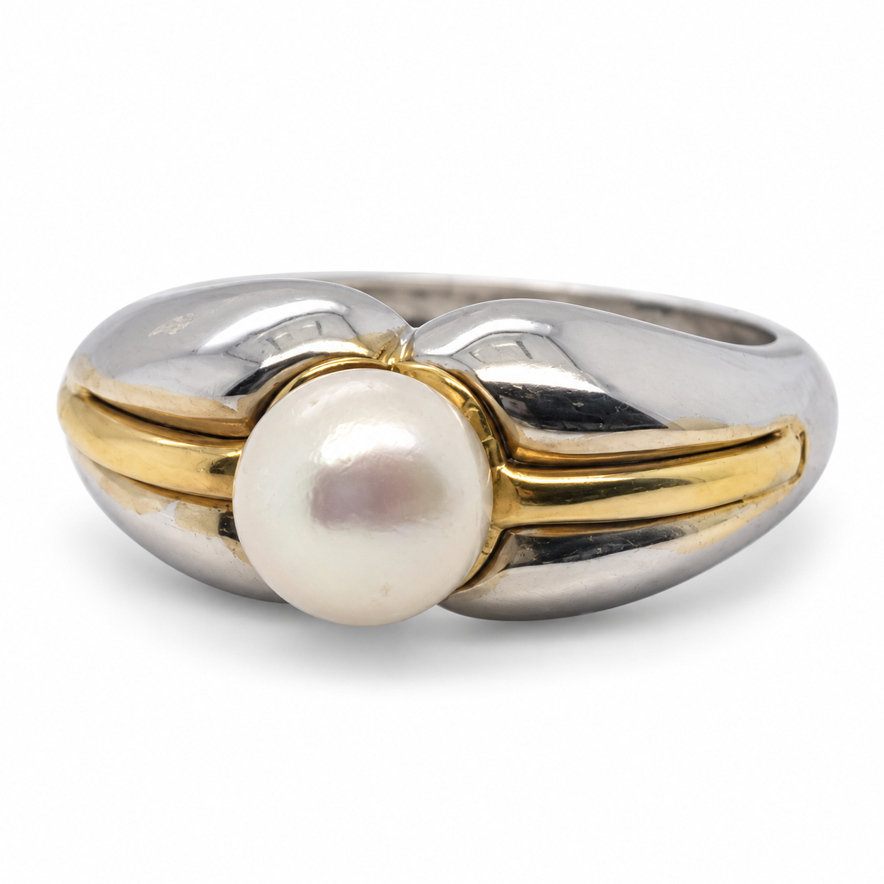 Perlenring 18 Karat Weissgold – Referenz DR-000102